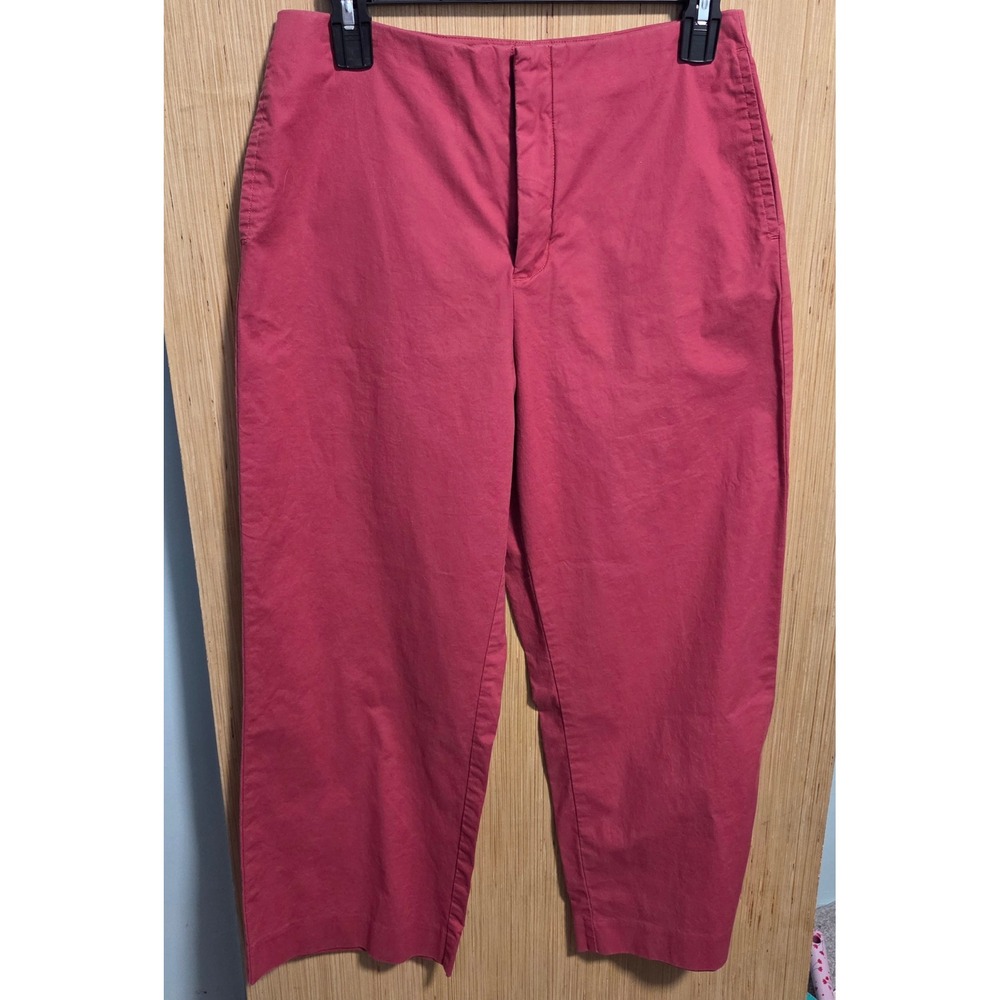 Eddie Bauer Size 4 Womens Pink Cotton Spandex Crop Straight Leg Pants
